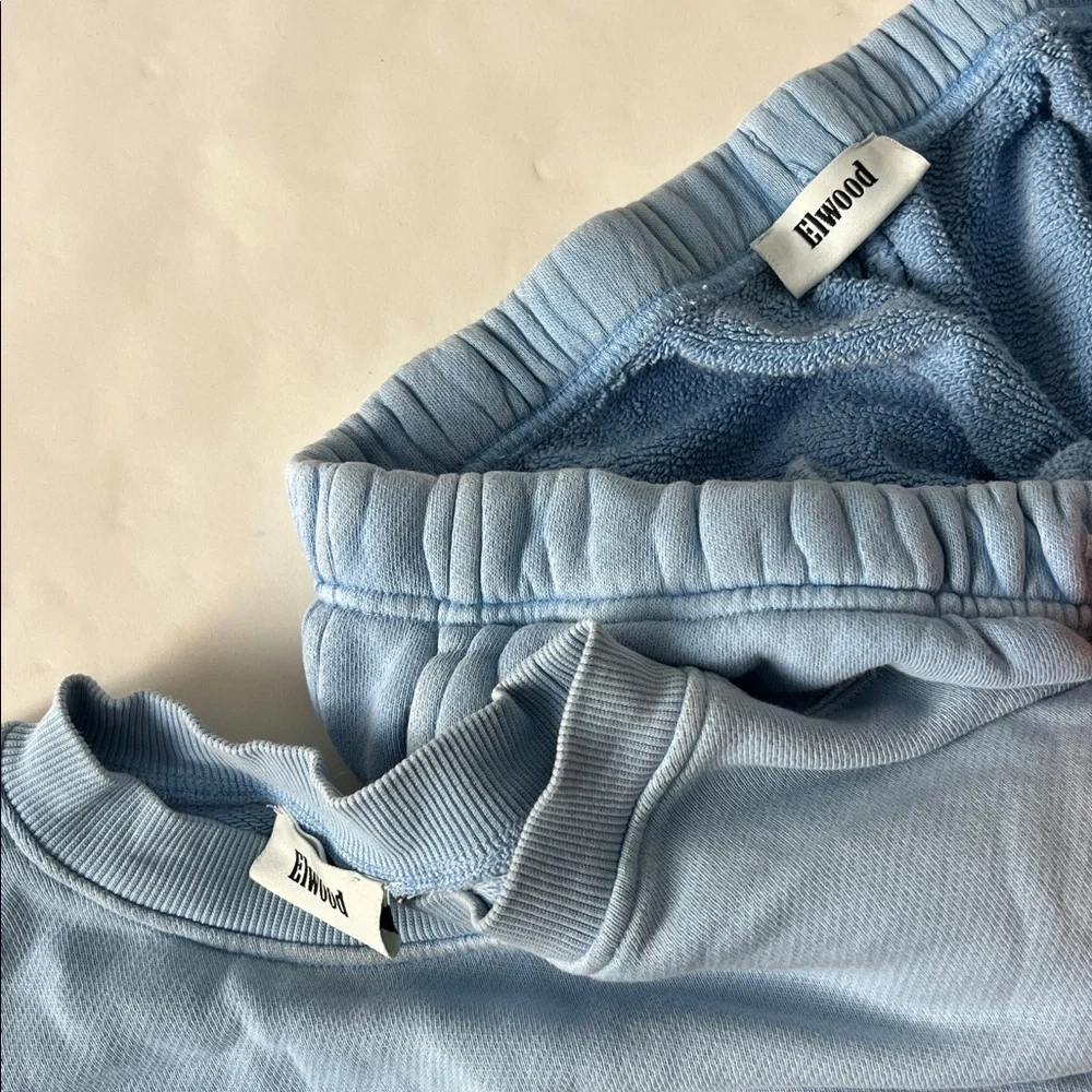 ELWOOD 2 PIECE MATCHING SET - ORGANIC COTTON Wide Leg SWEATPANT SWEATSHIRT L - Picture 8 of 12